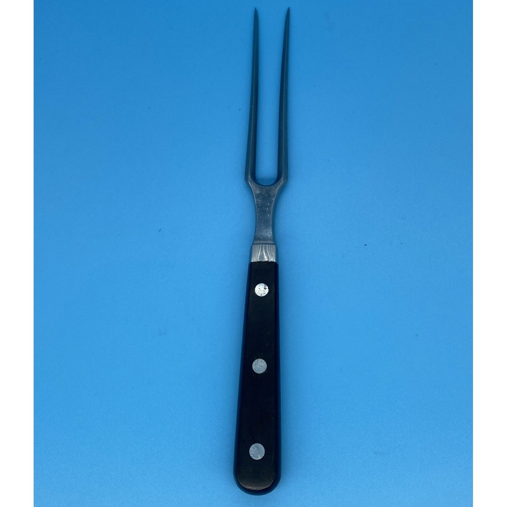 Vintage 11" Brookstone Hand Forged Carving Fork Solingen Germany Stainless Metal